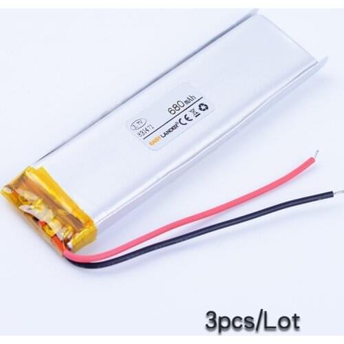 3pcs/Lot 831471 3.7V 680mAh Rechargeable Lithium Li Polymer Li-ion Battery For mp3 mp4 DVR GPS PDA bluetooth Driving recorder