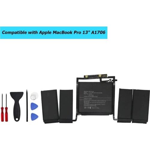 A1819 battery for Macbook Pro Retina 13.3'' laptop A1706 Battery MLH12LL/A MPXV2LL/A compatible 2016 year 11.41V 4781mAh