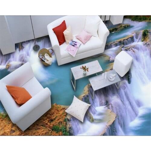 Beibehang Custom super personality fashion three-dimensional waterfall floor tile wall decorative papel de parede 3d wallpaper