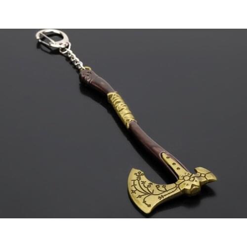 Game God of War 4 keychain Kratos Leviathan Axe shape jewelry gift Men Key Holder Trinket Gift Key Chains Key Ring