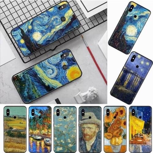 Starry night van Gogh painting Painted Phone Case For Xiaomi Redmi Note 4 4x 5 6 7 8 pro S2 PLUS 6A PRO coque shell funda hull