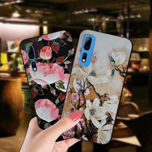 Luxury 3D Relief Flower Case For ZTE Axon 10 Pro A2020 Bumper Matte Back Cover For Nubia Play Red Magic Red Devil 5G