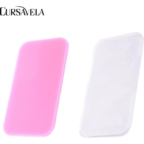 CURSAVELA Reusable Rectangle/Round Individual Eyelashes Pads Pallet Eyelashes Extension False Eyelash Holder Clear/Pink Tools