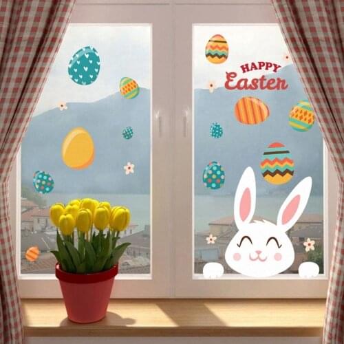 Childrens cartoon wall sticker rabbit egg PVC decal Home bedroom baby wall decoration kids DIY stickers Mural Wallpaper