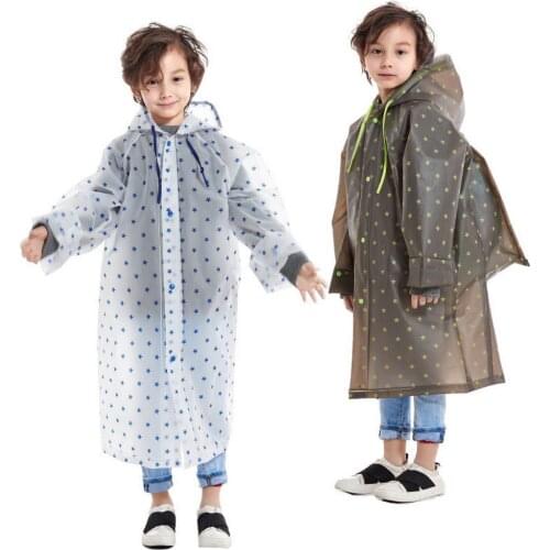 Childrens Backpack Raincoat Elementary School Student Star Printing Eva Waterproof Rain Coat with Schoolbag Bit Rainwear