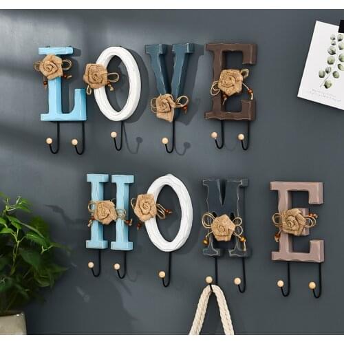 HOME Love character Clothing Display Racks Hook Coat girls room decor Wall Bag Keys Sticky Holder decoracion habitacion