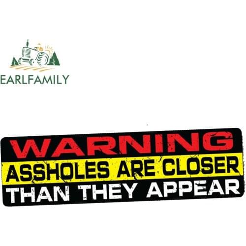 EARLFAMILY 15cm x 3cm WARNING Decal Car Sticker Funny Car Bumper JDM TRUCK DRIFT RACE BIKE WINDOW Car Styling Graphics