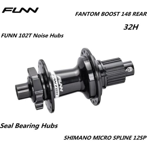 FUNN FANTOM 102T BOOST HUB MTB MOUNTAIN BIKE 4 SEAL BEARINGS BOOST 110 148 32 Holes THROUGH AXLE ENDURO AM BICYCLE HUB