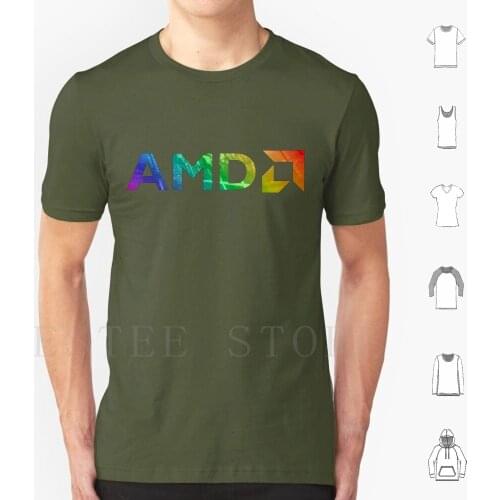 Rgb Amd Over Silicon Wafer T Shirt Cotton Men DIY Print Amd Gaming Pc Ryzen I7 Zen 3 3rd Gen 4th Gen Lisa Su Pentium Silicon