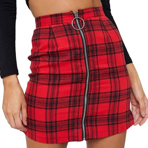 JAYCOSIN Plaid Pencil Skirts