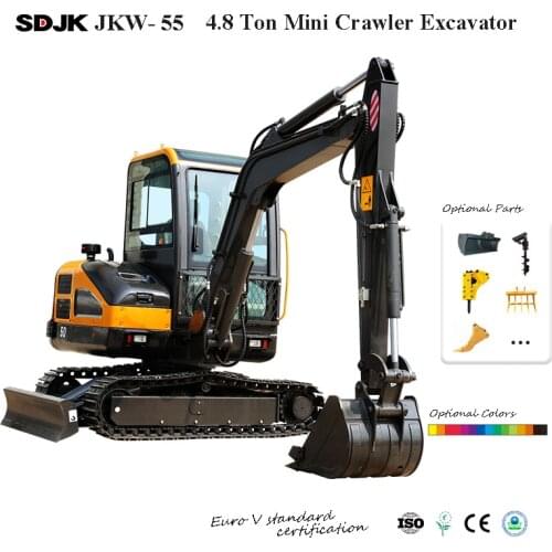 JKW-55 New Design Mini Excavator China Portable Small Digger Hydraulic Crawler Excavator 5 Ton Small Bagger for Sale