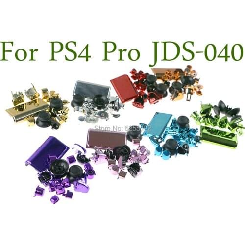 1set Plating ABXY Trigger Button Dpad L1 R1 L2 R2 Direction Key W Analog Joystick Cap For Sony PS4 Pro Slim Controller JDS-040
