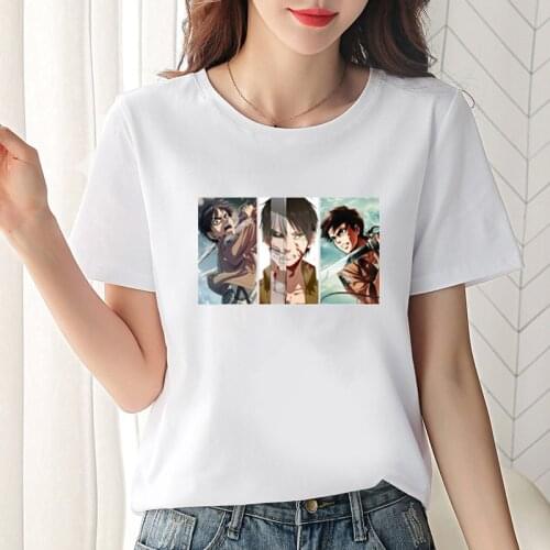 2021 Summer Hot Sale Attack on Titan New Style Vogue T Shirt 100% Cotton Short-sleev Japanese Anime O-neck Printed Streetwear