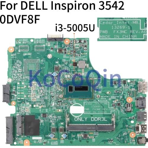 KoCoQin Laptop motherboard For DELL Inspiron 3542 3442 SR27G I3-5005U Mainboard CN-0DV8F8 0DV8F8 13269-1