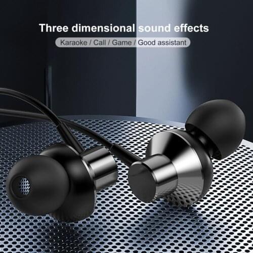 Metal In Ear Wired Earphone 3.5m Universal Heavy Bass Stereo Headset with Mic In Ear Wired Earphone Headset In Ear Wired Earphon