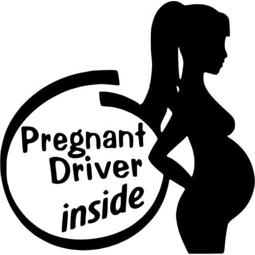 15*14.9cm pregnant driver inside , sticker vinyl decal Beauty Temptation Body Car Stickers Decals Car Accessories