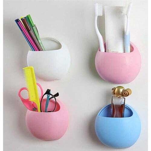 Wall Mount Toothpaste Holder Sucker Suction Organizer Cup Rack Home Office Bathroom Storage Holders