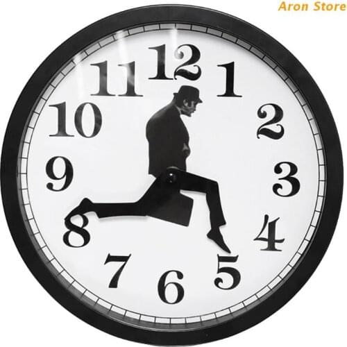 10inch Creative Inspired Walking Wall Clock Artwork No Ticking Suitable For Library Office Home Wall Decoration