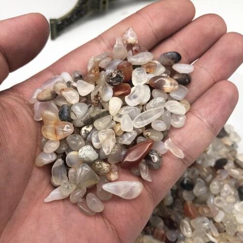 200G Natural White Agate Gravel Crystal Jardin Home Decor Lrregularly Aquarium Healing Energy Treatment Stone