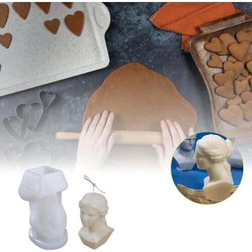 New Candle Mold Aromatherapy Candle Plaster DIY Material Human Half Statue Candle Home Decoration Molds 3d Silicon Candle Molds