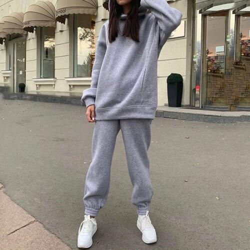 Bodycon Set Warm Winter Tracksuits Party Women Suit Female Hoodies Top and Pants Outfits 2021 Autumn Two 2 Pieces Sets G2913