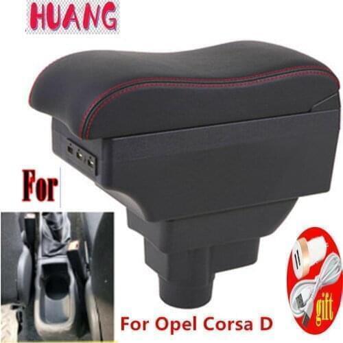 For Opel Corsa Armrest For Opel Corsa D Car armrest box accessories interior storage box Retrofit parts With USB