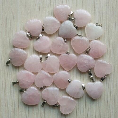 2018 Fashion good quality love heart natural stone charms pendants for jewelry making 20mm 50pcs/lot Wholesale free shipping