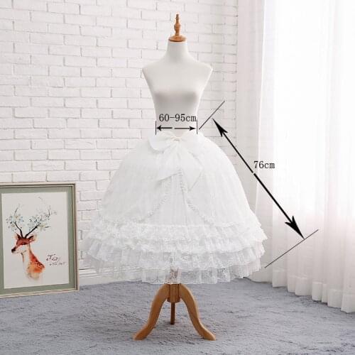 3 Hoop Petticoat Lace Adjustable Extended Peticoat with Bow