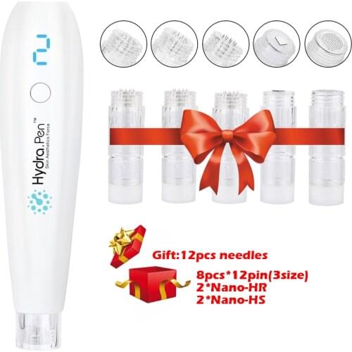 Professional Hydra Pen H2 Microneedling Pen Automatic Applicator Skin Care Tool Home Kit for Personal Use with 12pcs Cartridges