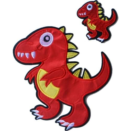 Cute Small Animal 3D Red Dinosaur Patch for Clothing Sticker for Children Boy Girl DIY Patches T-shirt Heat Transfer Badges
