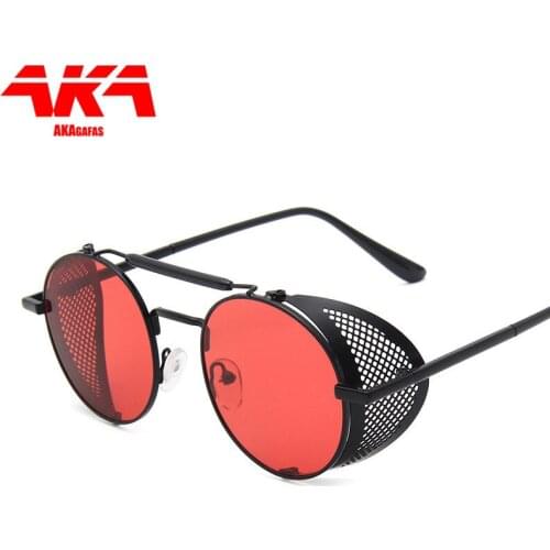 AKAgafas Steampunk Retro Sunglasses Men 2021 Luxury Brand Sun Glasses For Men Punk Sunglasses Men Vintage Designer Oculos De Sol