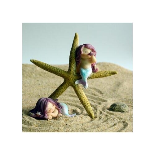 Mermaid Figurines Garden Fantasy Figurine Art Works Home Decor Gifts Resin Miniature Mermaid Princess Statue Fairy