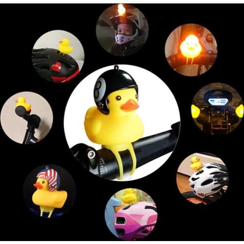 1PC Bicycle Bell Riding Horn light Random Cute Little Yellow Duck Bike Bell Motorcycle Accessories With Helmet