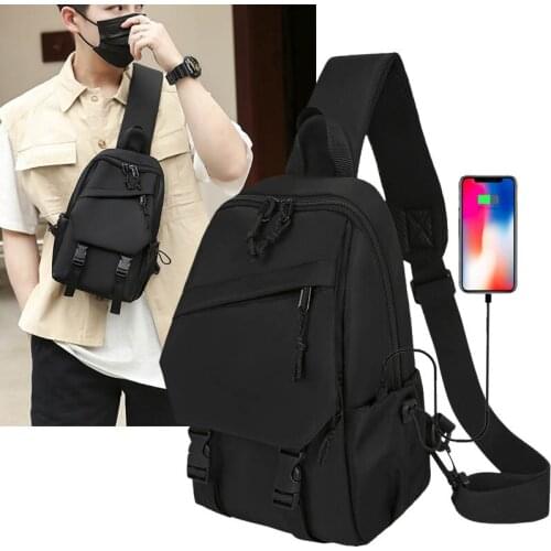 Waterproof Men Chest Pack Crossbody Bag Casual Canvas Bags Large Capacity Outdoor Messenger Bag Unisex Short Travel Pouch