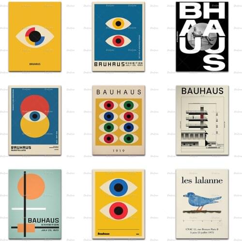 Bauhaus Exhibition Poster, Bauhaus Evil Eyes Poster,Bauhaus Building,Home Decor Canvas Wall Art Prints Living Room Decoration