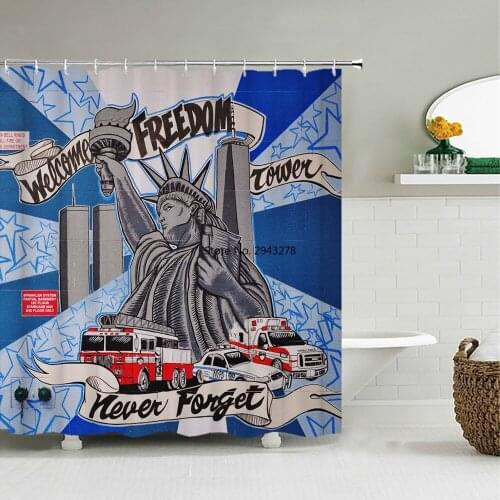 American Statue of Liberty Printed 3d Bath Curtains Waterproof Polyester Fabric Home Decoration Bathroom Shower Curtain