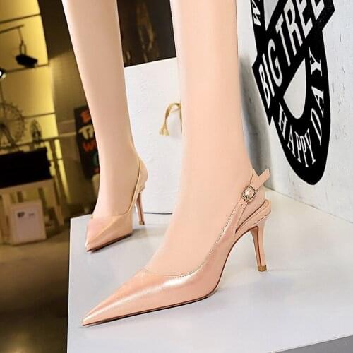 Lady Shoes New Sandals High-heeled Shallow Mouth Pointed Pumps Work Women Female Sexy High Heels
