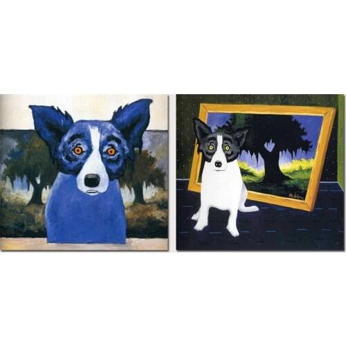 Animal Color Dog HD Canvas Print Painting Artwork Modern Home Wall Decor Painting Canvas Art HD Picture on Canvas Prints #19