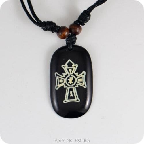 06 The Chiro Cross resin Pendant Necklace Amulet Lucky Gift Tribal Fashion Jewelry