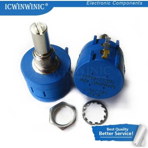 1piece 3590S-2-201L 3590S 200 ohm 3590S-2-201 3590S-201 Precision Multiturn Potentiometer 10 Ring Adjustable Resistor