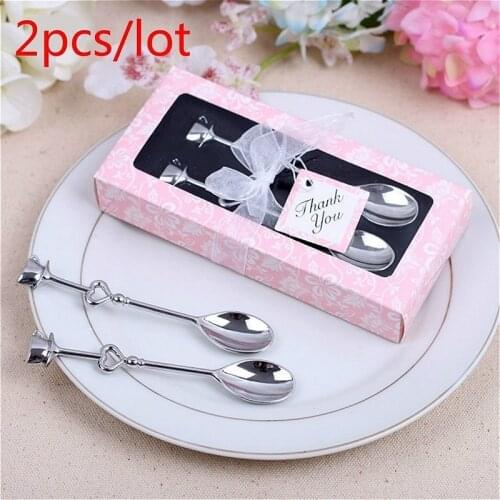 2pc/lot Couple Coffee Spoon Wedding Favors and Gifts Wedding Gifts for Guests Wedding Souvenirs Event & Party Supplies