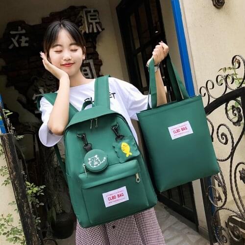 2 pcs/set Backpack School Canvas Bags College Travel Bag Rucksacks Mochila Bookbags Girls