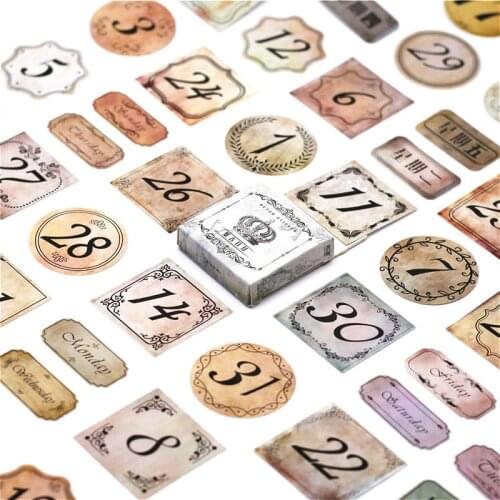 40 PCS Restore Ancient Ways Number Sticker Cute Decals Stickers Gifts for Children to Laptop Suitcase Guitar Fridge Bicycle Car