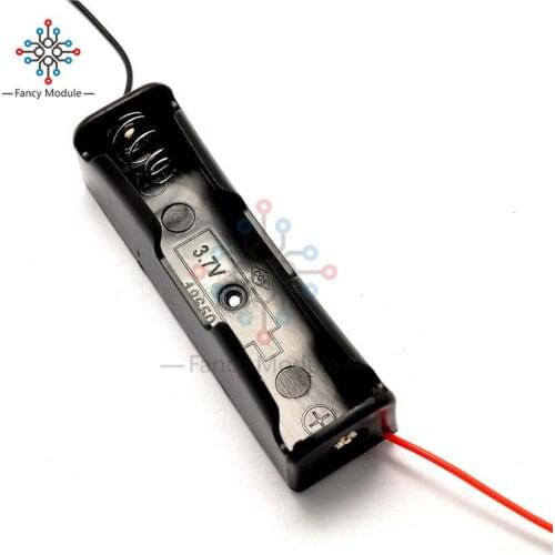 5/10Pcs 18650 Battery Box Li-ion 3.7V Clip Battery Holder Box Case Black With Wire Lead Battery Holders