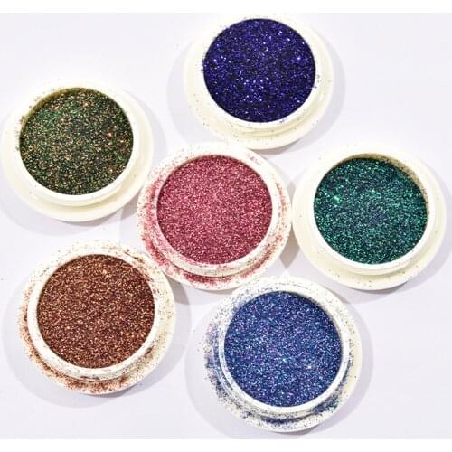 6Jars/Set Holographic Nail Powder Laser Nail Glitter Dust DIY Manicure For Gel Polish Chrome Pigment Powder Nail Art Decor JR823