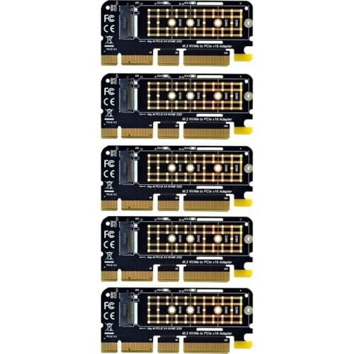 5PCS M.2 NVME Adapter M.2 M2 NVME PCIE to M2 Adapter PCI Express X16 X8 X4 Raiser SSD M.2 PCI-E Expansion Card