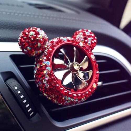 Car AromatherapyPerfume Solid Diffuser Creative Bling Crystal Diamond Cartoon Car Air Freshener Outlet Vent Clip