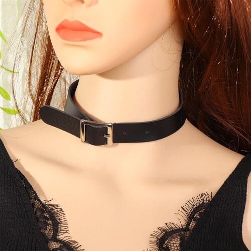 1 PC Women Girls Punk Choker Chain Goth Leather Necklace Fashion Collar Choker Jewelry New Arrival ras de cou