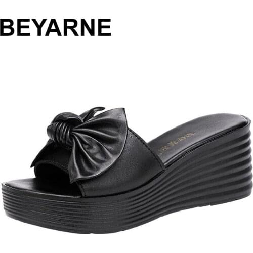 BEYARNE Wedges High Heel Sandals For Women Summer Shoes White Sandals Open Toe Women Wedges