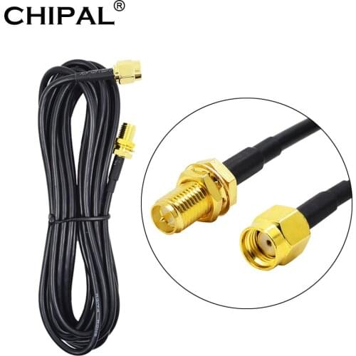CHIPAL 6M 9M RG174 RP-SMA Extension Cable Male to Female Feeder Wire for Coaxial Wi-Fi WiFi WLAN Network Card Router Antenna